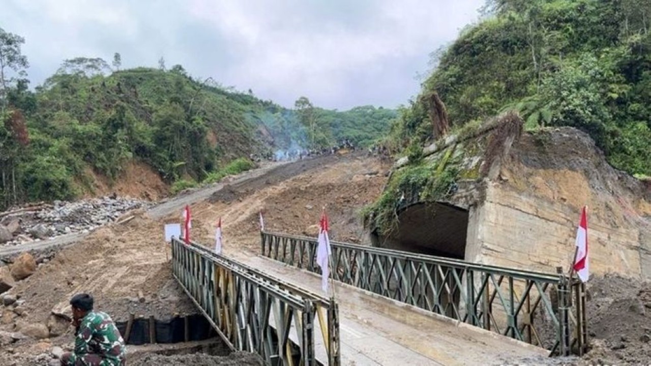 Setidaknya enam jembatan bailey di Provinsi Aceh sudah rampung 100 persen dibangun pascabencana banjir dan longsor hingga Sabtu (27/12/2025). (Foto: Istimewa)