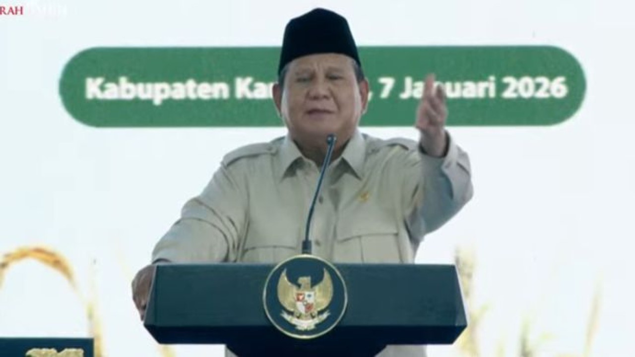 Presiden Prabowo Subianto menghadiri kegiatan panen raya di Karawang, Jawa Barat (Istimewa)