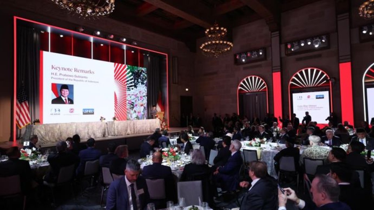 Prabowo Subianto menghadiri Forum Bisnis dengan US Chamber of Commerce dalam kunjungannya ke Washington D.C., Amerika Serikat (AS) (Istimewa)