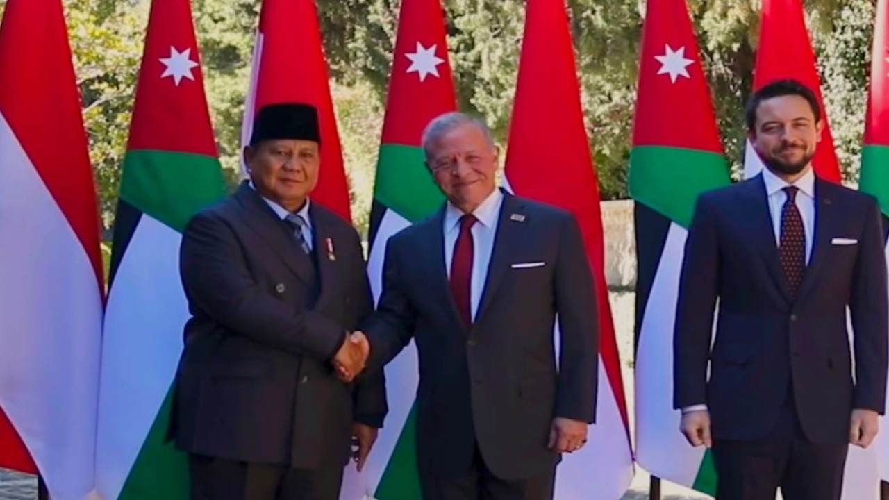 Presiden Prabowo Subianto dan Raja Yordania Yang Mulia Raja Abdullah II di Istana Basman, Amman, Rabu (25/2/2026) sore waktu setempat. (Foto: Dok/Istimewa)