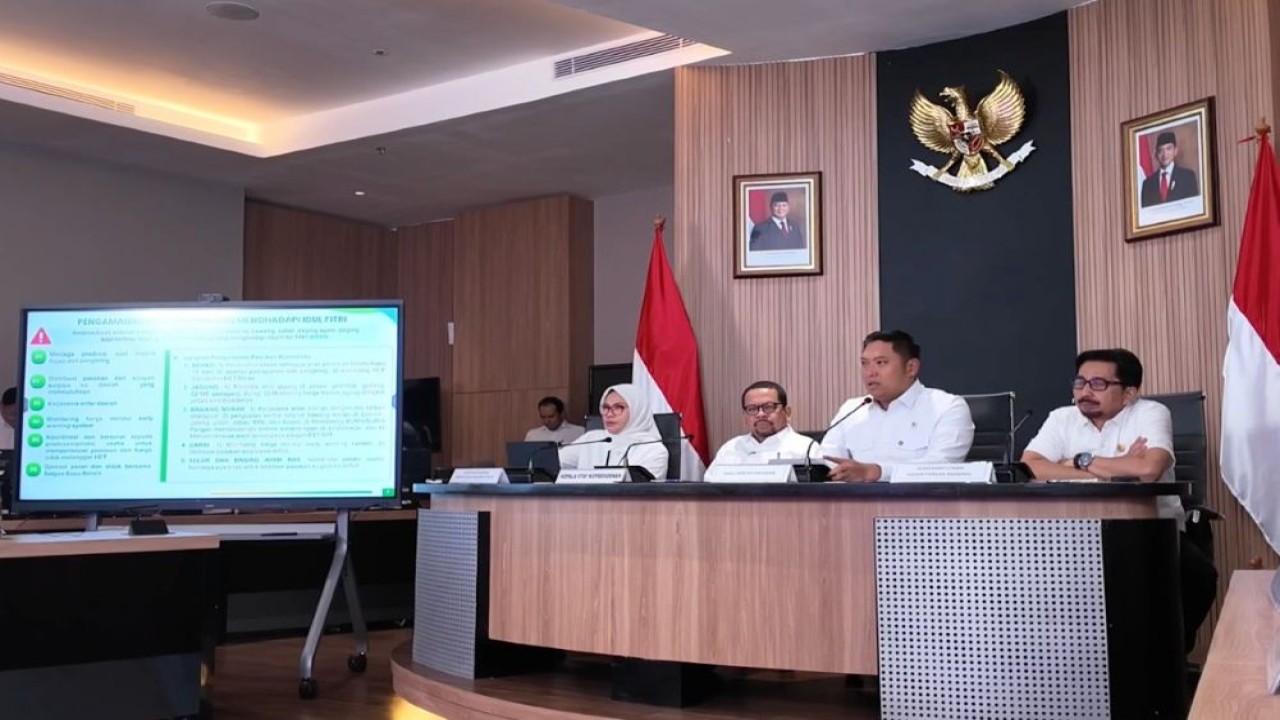 Direktur Utama PT Jasa Marga Persero Tbk, Rivan Achmad Purwantono dalam konferensi pers Kesiapan Infrastruktur dan Pangan Jelang Nyepi dan Idulfitri, di Jakarta, Rabu (18/3/2026). (Foto: Dok/Istimewa/Bakom RI)