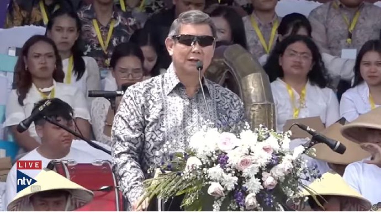 Utusan Khusus Presiden, Hashim Djojohadikusumo di perayaan Paskah Nasional. (Nusantara TV)