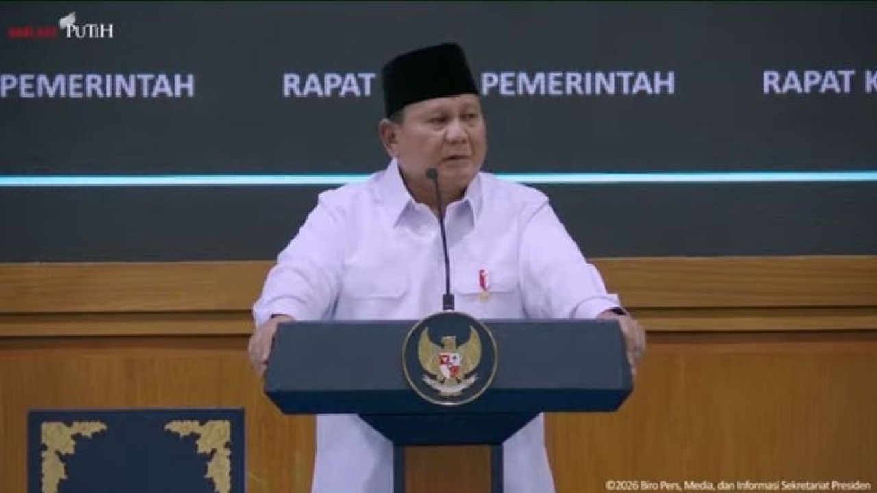 Prabowo Subianto dalam taklimat kepada jajaran Kabinet Merah Putih di Istana Kepresidenan (Istimewa)