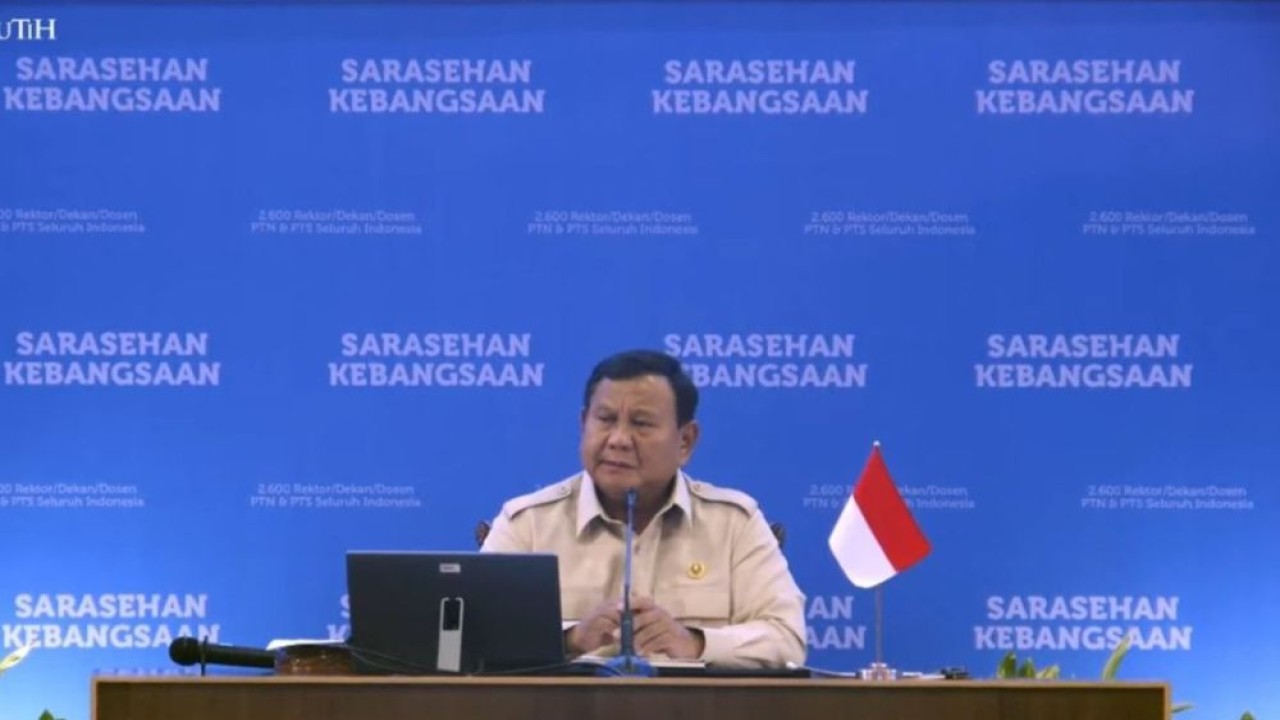 Presiden Prabowo Subianto saat menutup Sarasehan Kebangsaan Konvensi Sains, Teknologi, dan Industri 2026 di Jakarta, Minggu, 28 Juni 2026. (Foto: Istimewa)