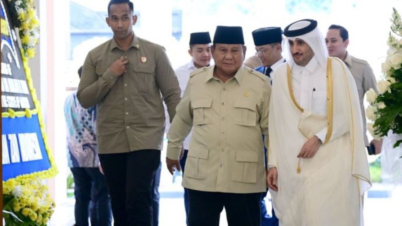 Presiden Prabowo Subianto menyampaikan belasungkawa atas wafatnya Sheikh Hamad bin Khalifa Al Thani. (Foto: Sekretariat Presiden)