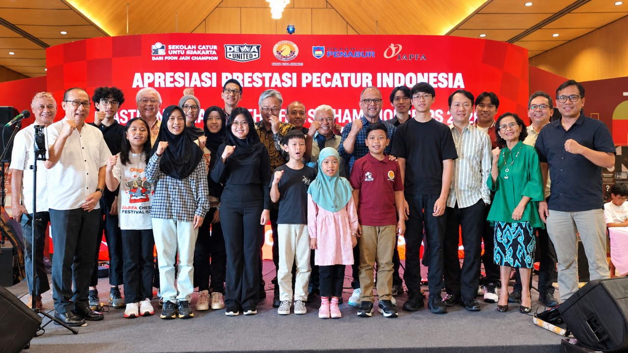 Acara apresiasi prestasi para pecatur Indonesia yang sukses menorehkan prestasi terbaik di ajang 10th Eastern Asia Youth Chess Championships (EAYCC) 2026 di Hainan, China dan SMS Deen Merdeka Open Rapid Team Chess Championship 2026 di KL Gateway Mall, Malaysia.