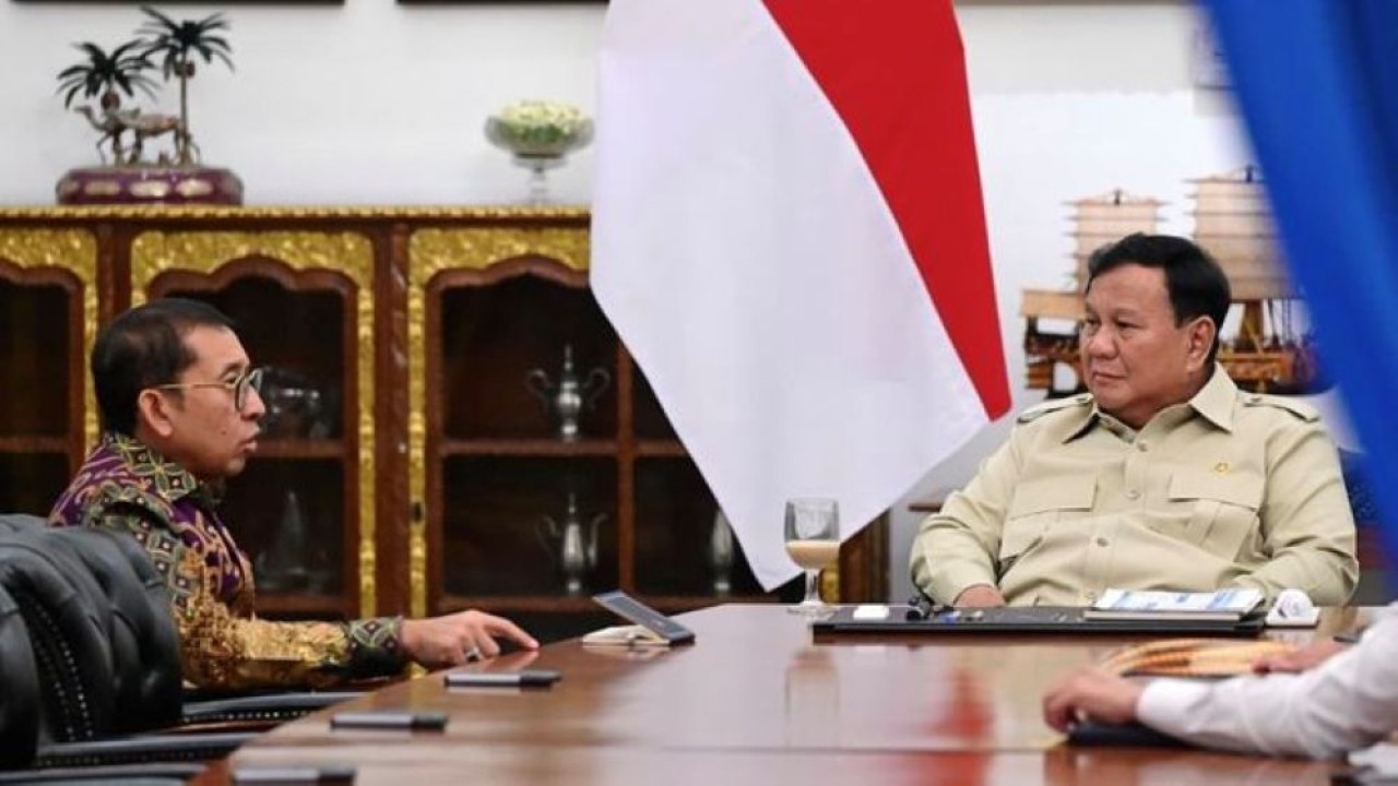 Presiden Prabowo Subianto menerima Menteri Kebudayaan (Menbud) Fadli Zon di Istana Merdeka, Jakarta. (Foto: Istimewa)