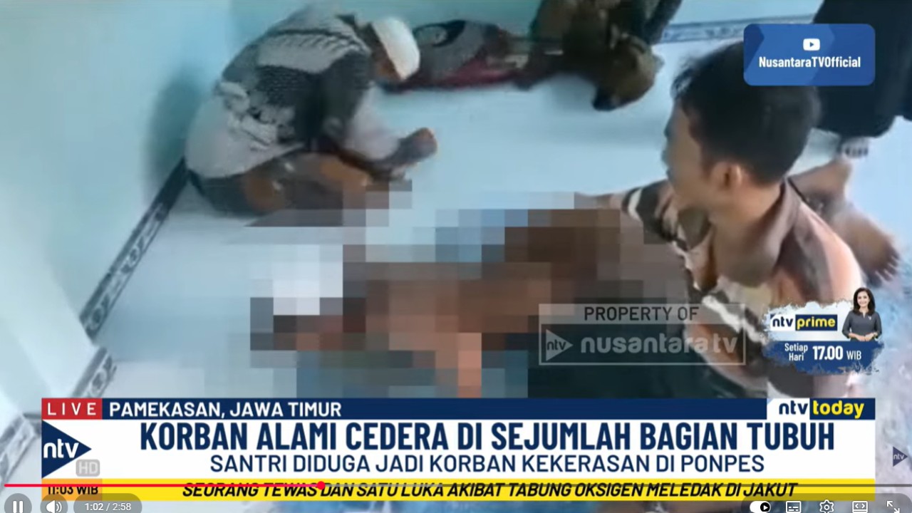 Seorang santri Pesantren Mambaul Ulum, Desa Ponjanan Timur, Kecamatan Batarmar, Pamekasan, diduga menjadi korban kekerasan akibat tuduhan pencurian.
